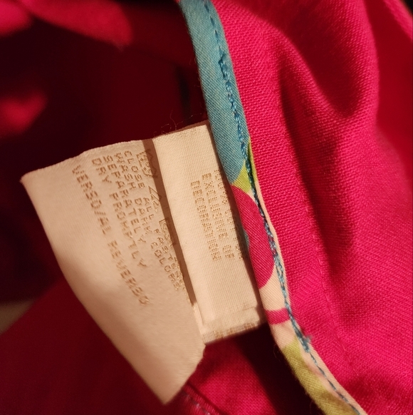 Tommy Jeans Tommy Hilfiger Hot Pink With Blue Stitching Trench Coat - Picture 4 of 5